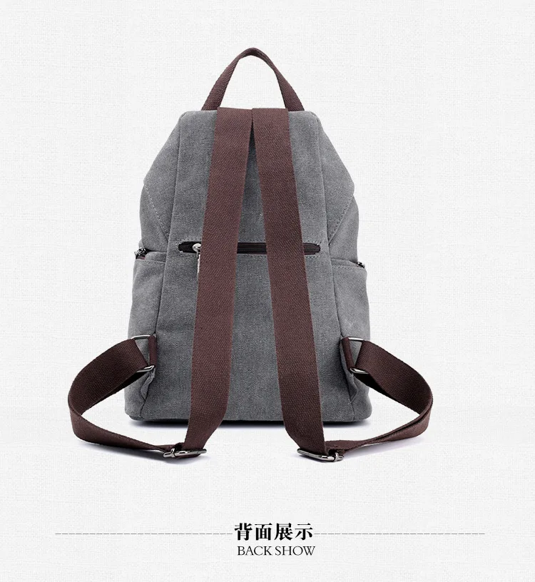 Qinranguio mulheres mochila moda lona grande capacidade