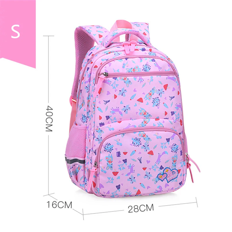 2019 adecuado para los grados 1-6 flores de impresión de dibujos animados mochilas escolares para niñas ortopédicas mochila escolar mochila infantil