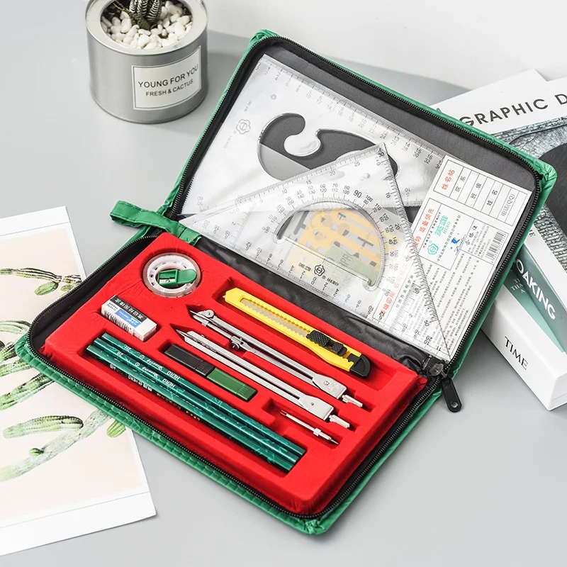 Hero Upgrade version of the drawing compass combination tool student degree angle ruler drawing Math set