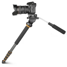 QZSD-Q188C углеродного волокна Камера монопод, Портативный Профессиональный DSLR монопод для Canon EOS цифровых зеркальных фотокамер Nikon, максимальная высота 1680 мм