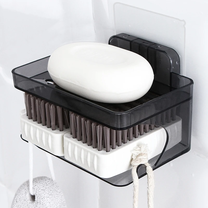 

Soap box new hook type hanging hanging soap box creative drain double bathroom bathroom wall LO1018241