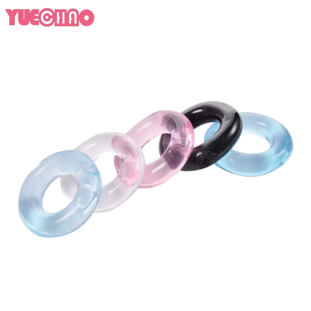 YUECHAO 1 шт. кольцо для пениса отсрочивает эякуляцию силиконовые эластичные пончики петух кольца многоцветные секс-игрушки для мужчин и