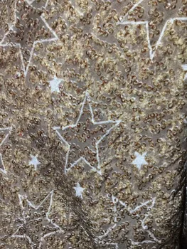 

embroiderd lace fabric Cyndi-3.2401 with sequins beautiful Nigerian sequins lace fabric for party dress