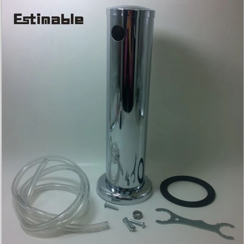 

Homebrew single hole beer tower silver stinless steel draf beer tower with 1.5 meter hose pipe good quality bar accessories