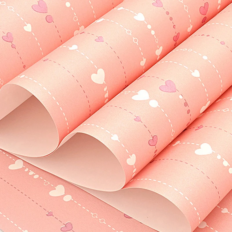 

Pink Love Heart Cartoon Princess Girl Room Background Wallpaper Roll 3D Embossed Flocking Non Woven Kids Wall Covering Paper