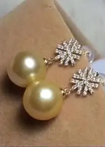 

>>>>18K 10-11 MM natural tahitian akoya Pearls earrings