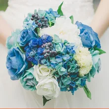 Синий букет невесты Weddin Свадебный букет ручной работы свадебные цветы