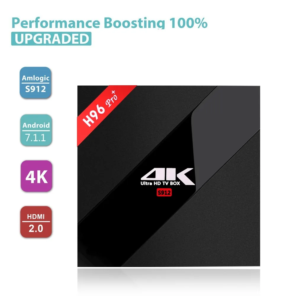 

Android 7.1 TV Box H96 Pro Plus + 3GB 32GB Amlogic S912 Octa Core 4K HD Media Player 2.4G/5GHz Wifi BT 4.1 Smart Set Top Box
