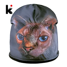 Шапка зимние шапочки для мужчин и женщин супер крутые шапка бини животными унисекс хип хоп теплая шапки женские