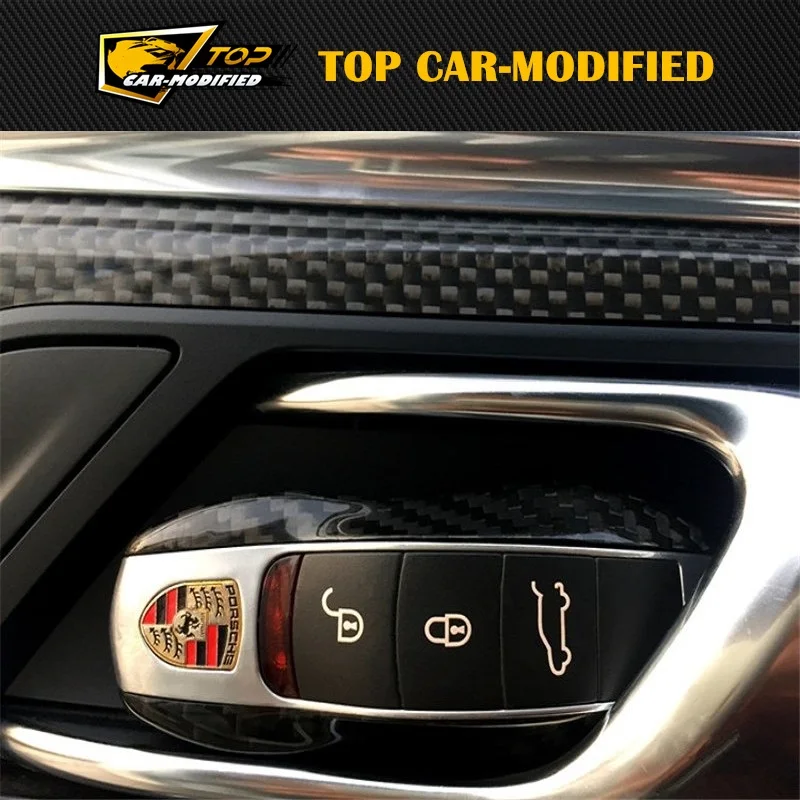 

Free shipping Color of Carbon Fiber FOB Remote Key Case Key Cover Key Shell Replace for Porsche Cayenne Macan