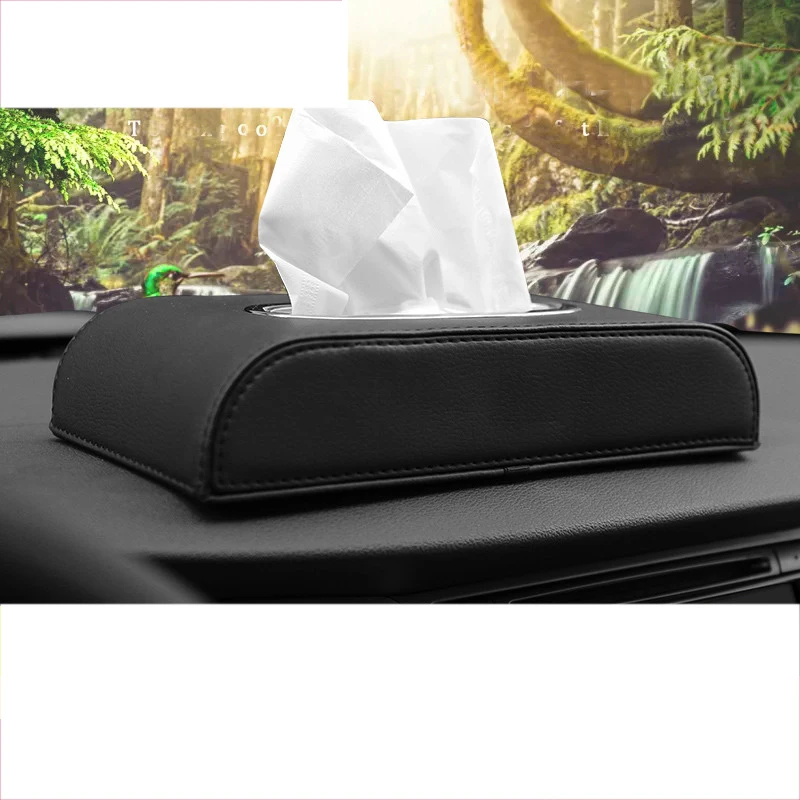 

lsrtw2017 leather tissue box for hyundai solaris ix35 i30 elantra accent tucson santa fe ix25 sonata Maxcruz