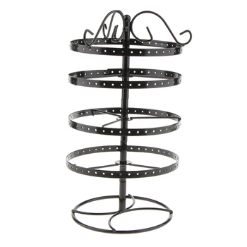

Vintage 4 Tiers Metal Rotating Earring Display Stand Jewelry Organizer