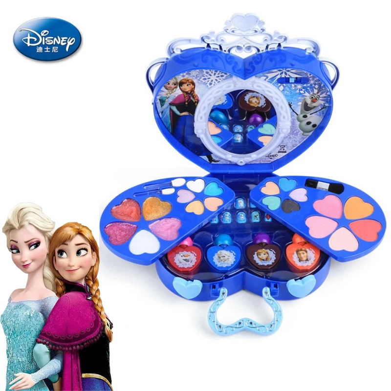 princesse disney portable cosmetic case children's cosmetics frozen princess kids makeup performance birthday gift girl toys