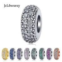Аутентичные серебряные бусины 925 пробы вдохновляющие прозрачные CZ бусины из циркония DIY Подвески подходят к оригинальным браслетам Pandora ювелирные изделия