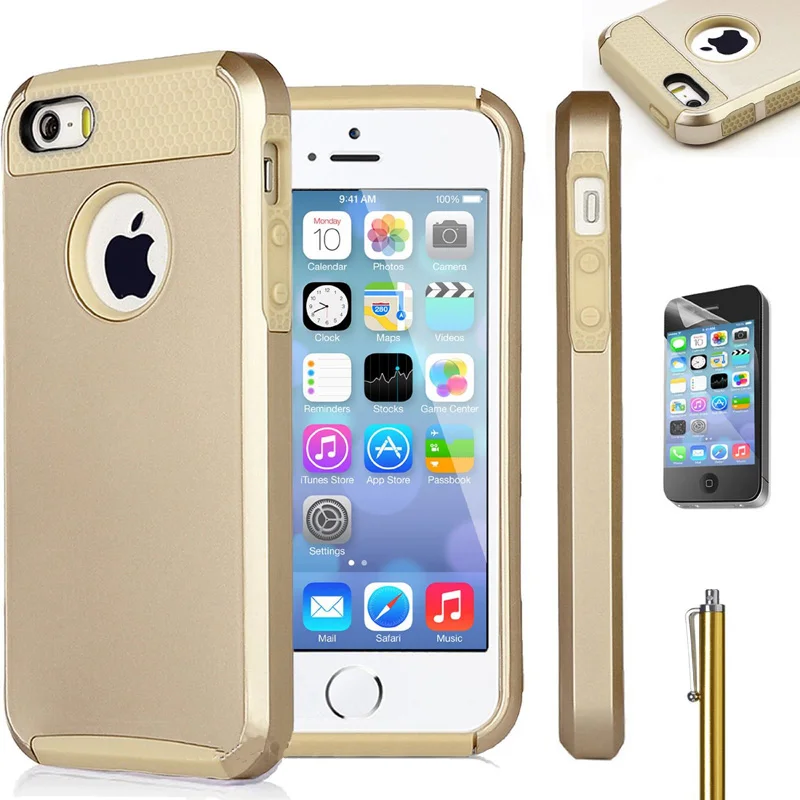 Для Apple Iphone 5/5s/Se Случае Двойной Слой Ultra Slim Обложка Прочный Гибридный Амортизация