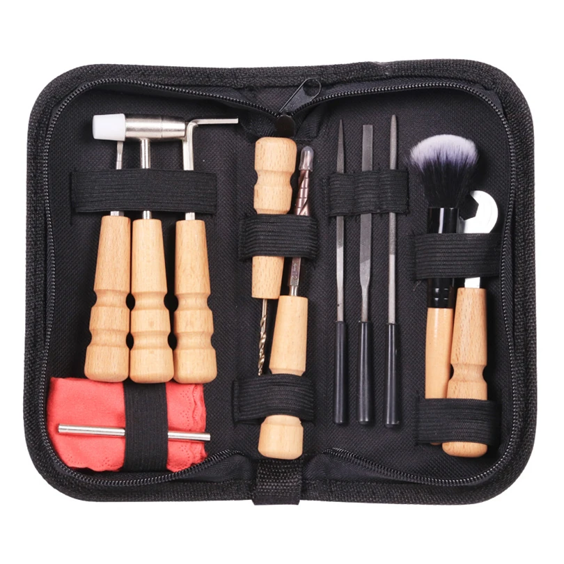 

MMFC-Guitar tools Bag Set Guitar Repair File Kit Nut Files Ruler Turner Gauge Measurement Tool String Winder 13pcs/set