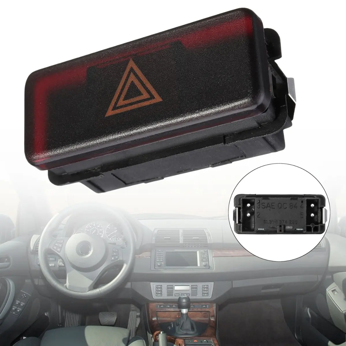 

61311390722 61311374220 Emergency Light Hazard Switch For BMW 3 5 7 8 Series M3 M5 Z3 1988 1989 1990 1991 1992 1993 1994 1995