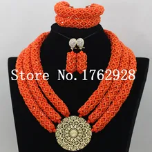 Ручной работы два вида цветных ювелирных изделий, Африка Нигерия свадебное ожерелье наборы, для невесты