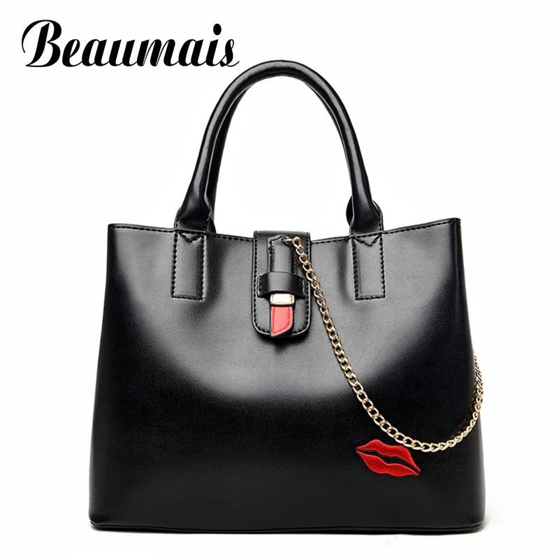 

Beaumais Pu Leather Women Shoulder Bags Chain Lipstick Lady Leather Handbags Crossbody Bags For Women Messenger Bags Tote DB5959