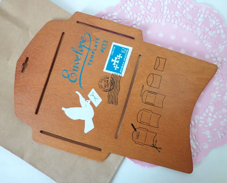 5 шт. Подарочный конверт деревянный трафарет режущий штамп конверт макинг шаблон ремесло креативный мешок коробка деревянный ручной конверт производитель