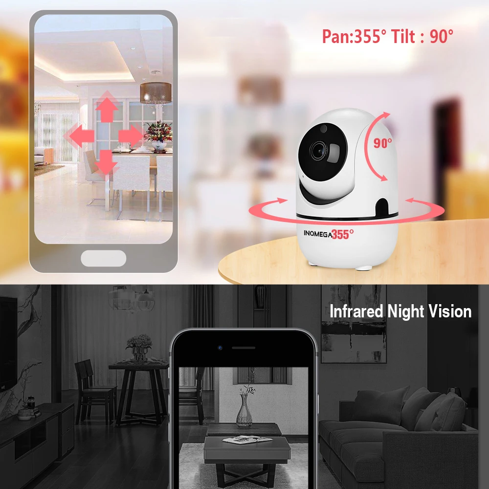 INQMEGA 1080 P سحابة كاميرا ip لاسلكية ذكي السيارات تتبع من الإنسان البسيطة واي فاي كاميرا الأمن الرئيسية مراقبة CCTV شبكة