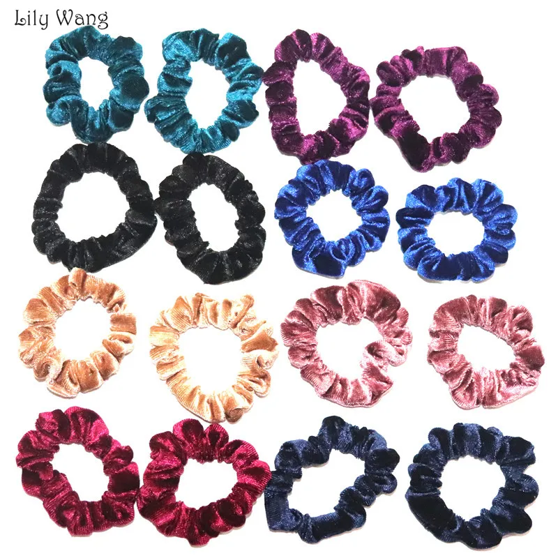 Hair Scrunchies Elegant Velvet Scrunchies Hair Gum Solid Elastic Hair Bands Girls Hair Accessories For Women Hairband   (14)