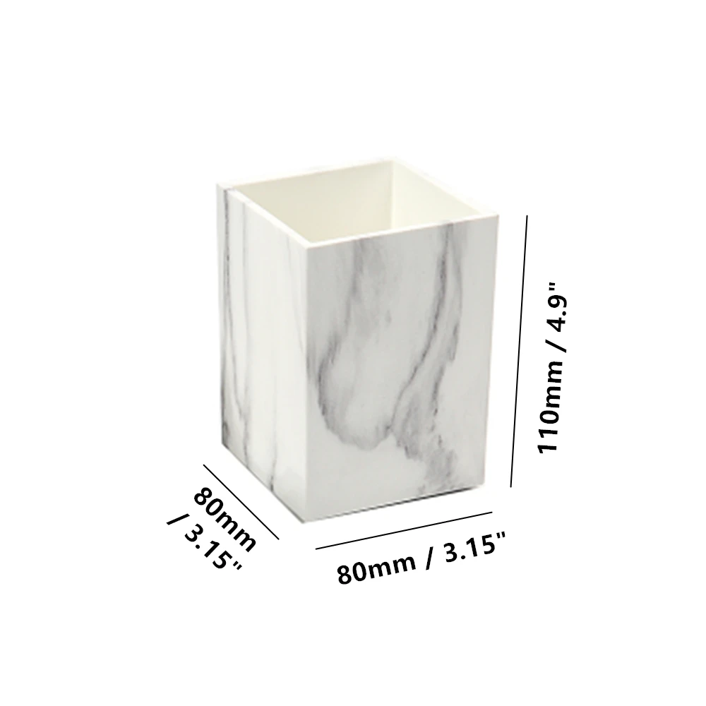 marble pen holder pencil cup holder texture office desktop organizers size