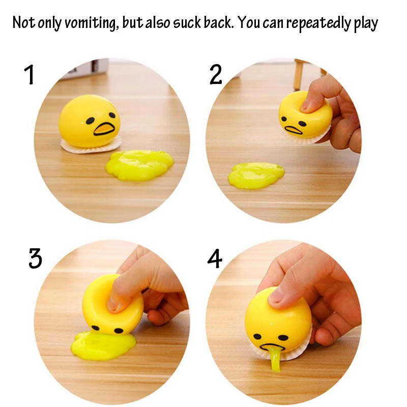 Hot Sell Vomiting Egg Yolk Anti Stress Toys Lazy Yolk Brother Decompression Creative Prank Gifts Novelty Toys Dropshipping 2022 mesh stress ball