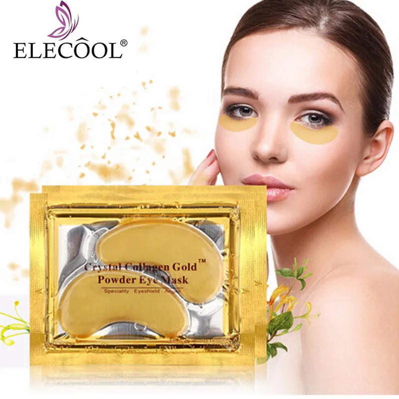 

20pcs=10packs Natural Crystal Collagen Golden Eye Mask Anti-Puffiness Anti-Aging Dark Circles Remove Gel Mask TSLM2