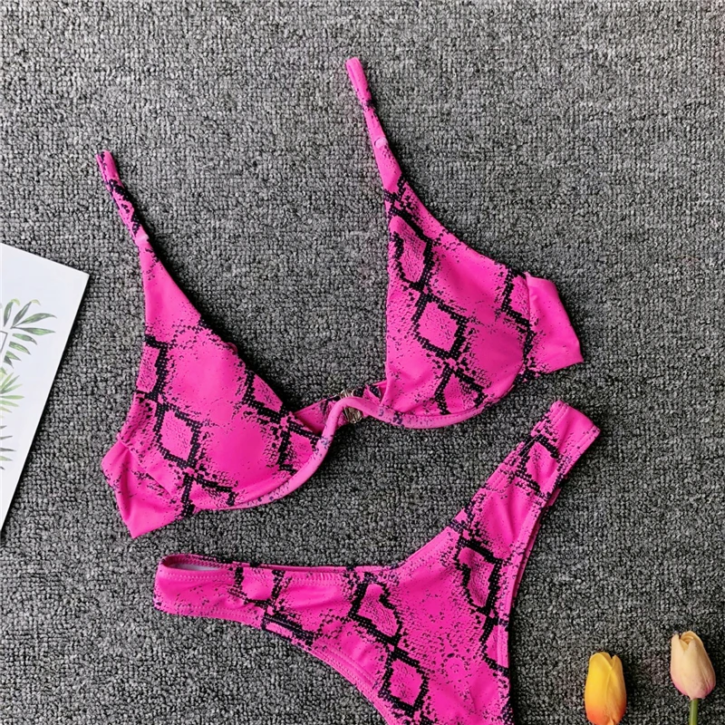 Women Bikinis Push up Sexy 2019 Female Bikini Adjustable Thin Strap Top With Thong Panty Women Swimwear Biquini Padded 19