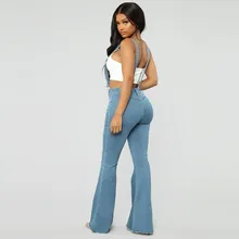 Модные Высокая талия джинсы-клеш Для женщин клеш для девочек нагрудник Штаны из джинсовой ткани женские обтягивающие джинсы в стиле ретро женские широкие Штаны брюки