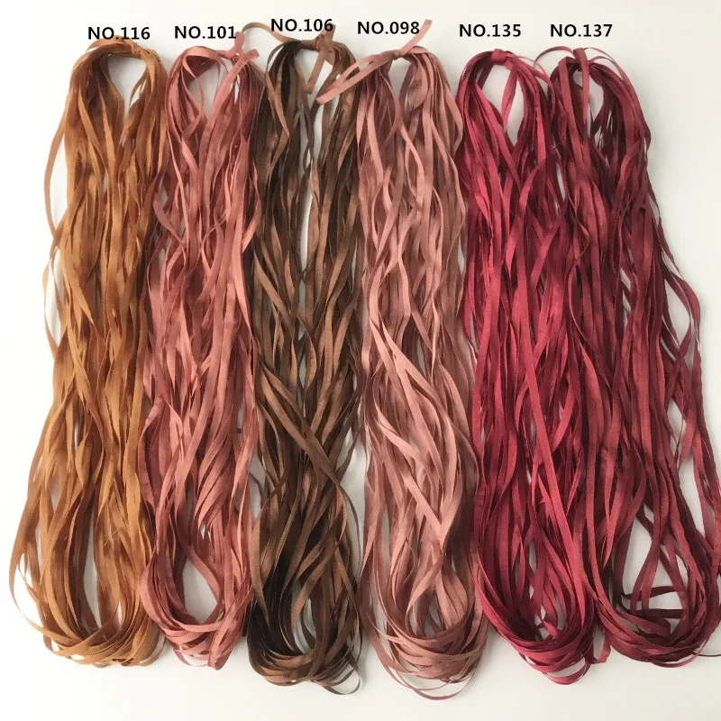 

4mm 100% pure silk ribbon solid color for embroidery designs,soft hand feel,free shipping