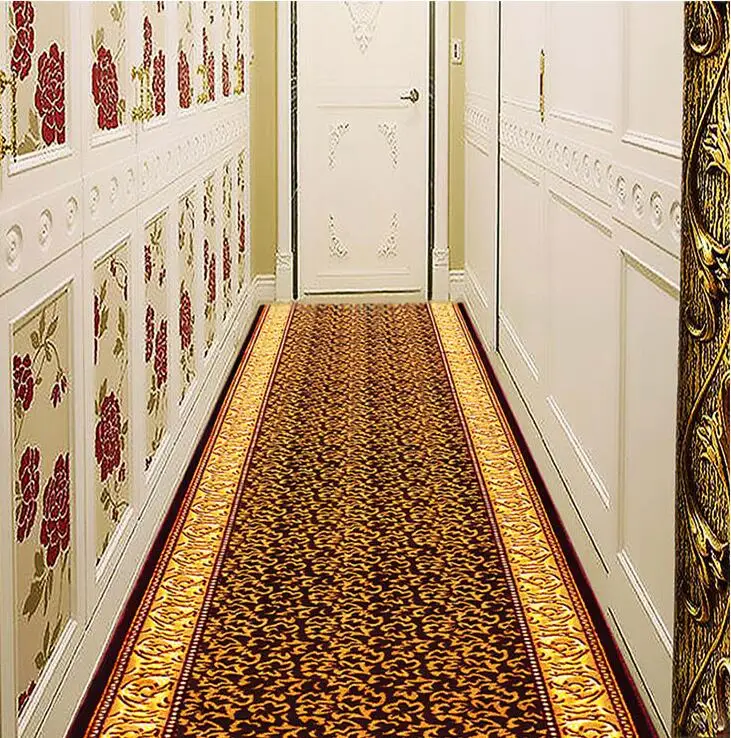 customize size red carpet joyous golden skidproof carpet for parlor hallway stairs hotel decoration water absorption ground mat in carpet from home