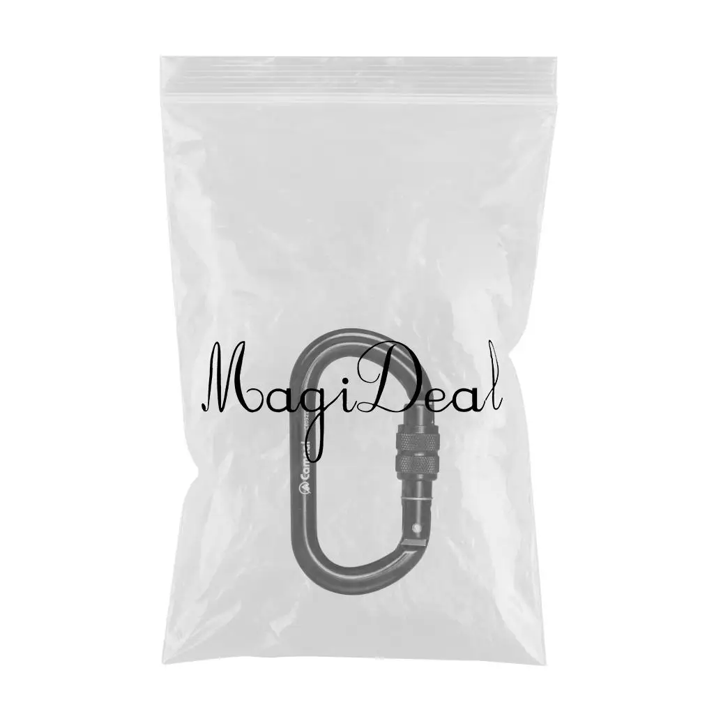 Perfeclan Rock Screw Gate Auto Locking Carabiner Climbing Safety D Type Hook Aluminum Auto Lock Screwgate D Carabiner