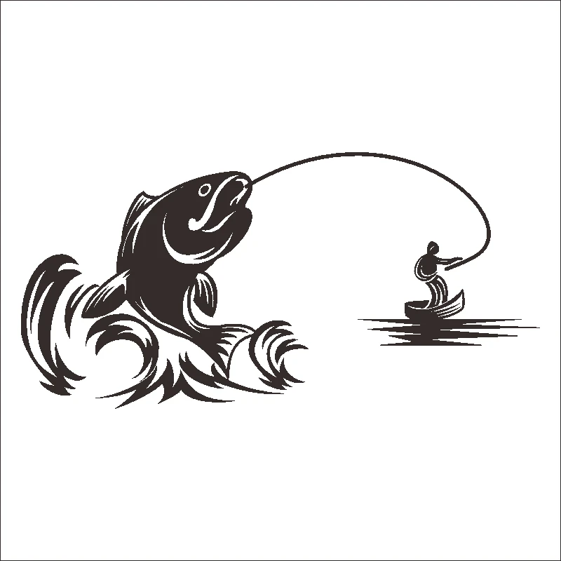 DCTAL car Fishing Sticker car styling programa Catfish Hunter Pesca divertido Cuerpo Adhesivos Accesorios fishing decal F1-1