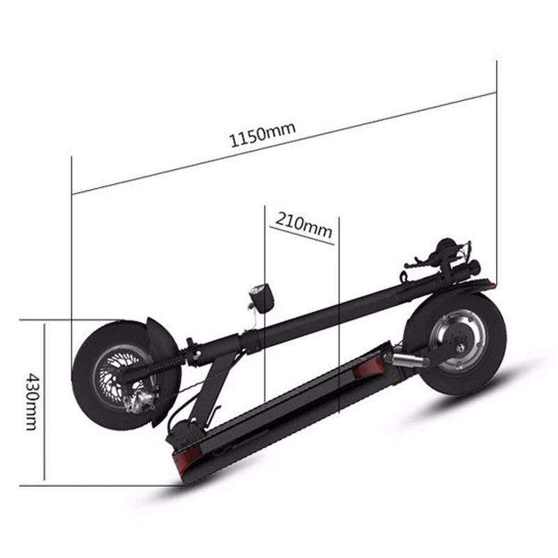  JS 48V 500W 10inchOff Road Electric Scooter Powerful Brushless Motor Foldable Hoverboard CE Unisex 