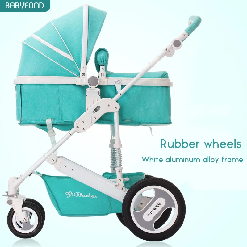 

Fast Delivery In stock! Aluminium alloy frame Four wheels fold baby strollers big wheels four season use 21 color free gifts