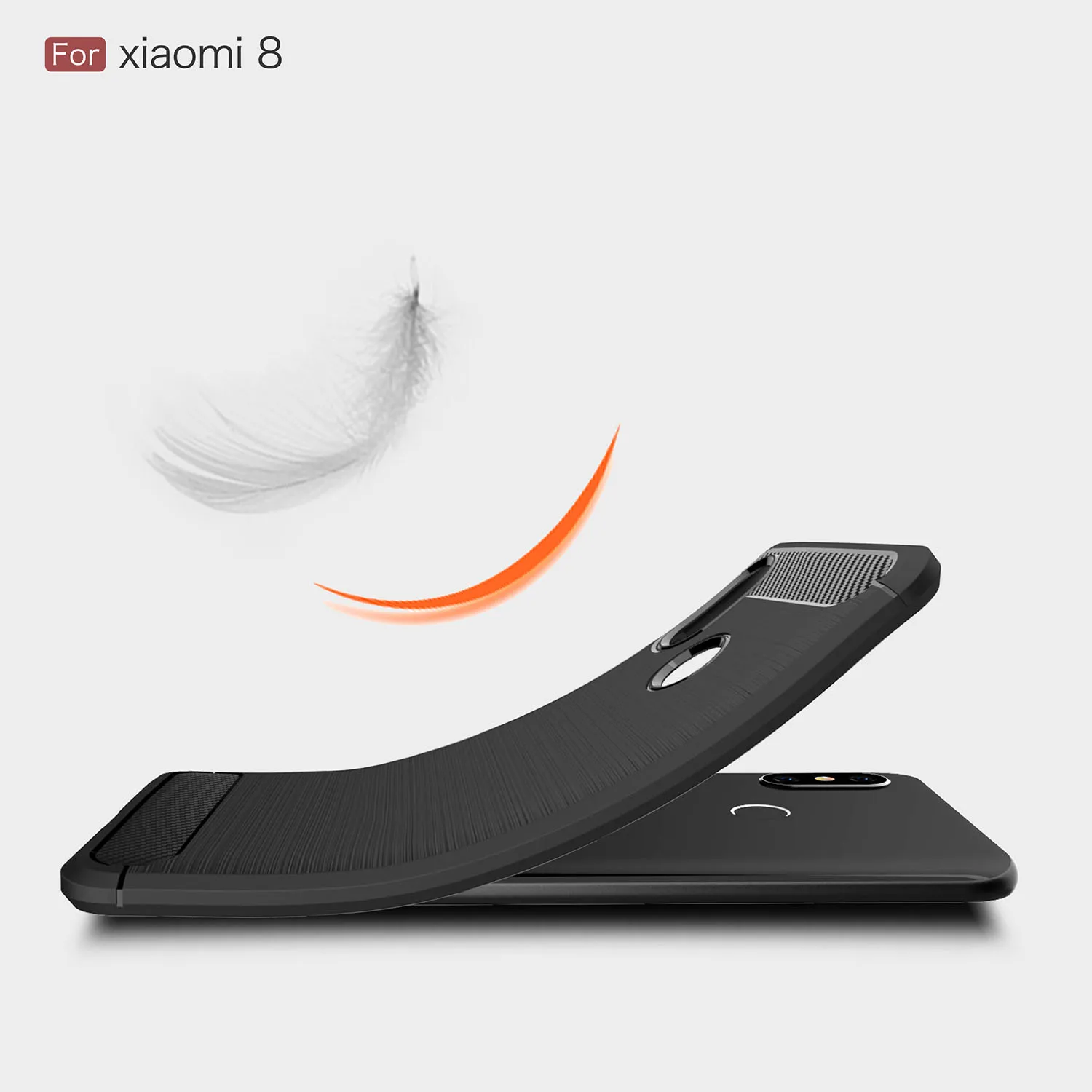 Чехол для Xiaomi Mi 8 SE противоударный резиновый силиконовый чехол из углеродного