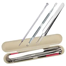 3 шт./компл. двухголовый акне/угрей артефакт в штучной упаковке из нержавеющей стали прибор для удаления черных точек очищающий лосьон инструмент для очистки