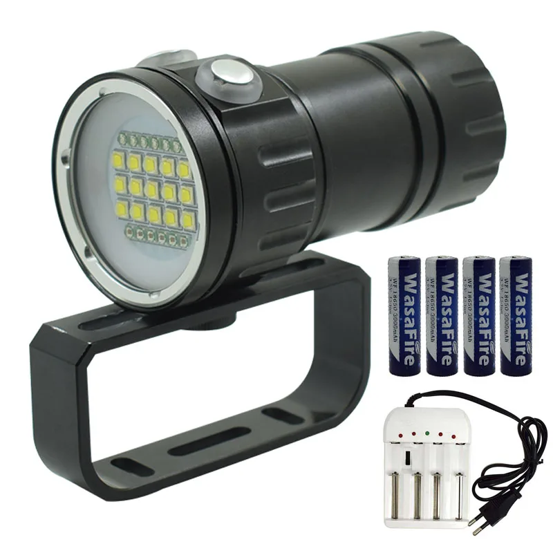 

Underwater Video Light LED Diving Flashlight Photography 15x XML L2 + 6xRed+ 6xBlue Led Dive Torch Lamp Scuba Photo Flashlights