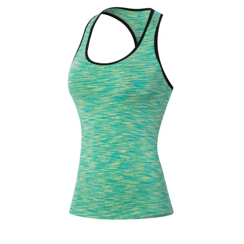 Yuerlian/Лидер продаж, обтягивающая Спортивная одежда для девочек, компрессионные колготки для фитнеса, футболка для спортзала или йоги, спортивный костюм для бега, женский укороченный жилет для бодибилдинга - Цвет: 5001green