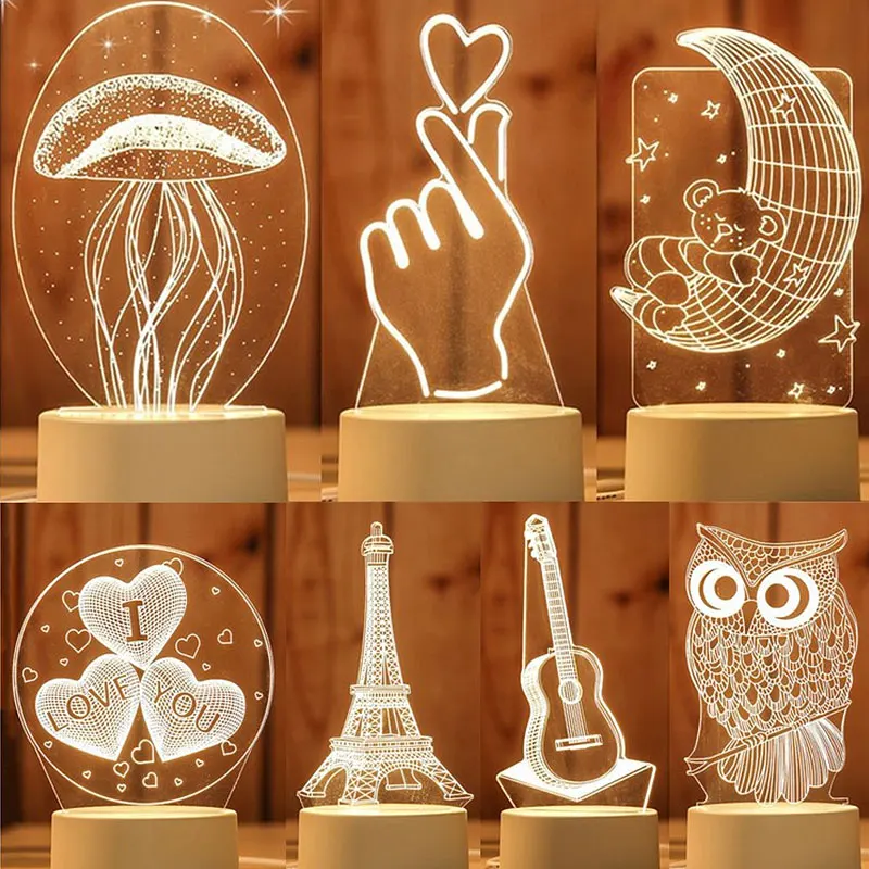

Hot 3D cartoon jellyfish LED night light creative party room chandelier bedroom lamp baby gift children birthday gift