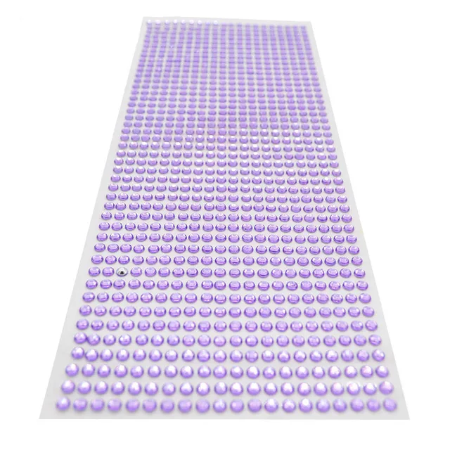 3mm 4mm 5mm 6mm Self Adhesive Crystal Rhinestone Stickers Mobile Phone Car Art Craft Decals Scrapbooking Bling Acrylic Stickers light purple