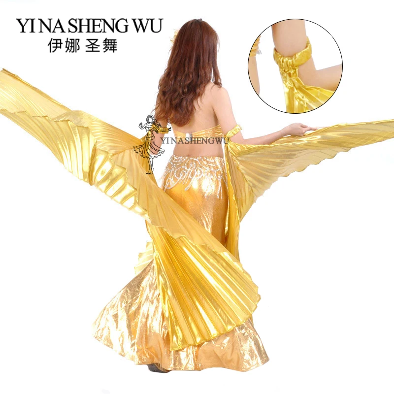 

Adult 2 pcs Belly Dance Hand Wings Dance Performance Isis Wings Egyptian Double-winged Dance Performance Wings Without Sticks
