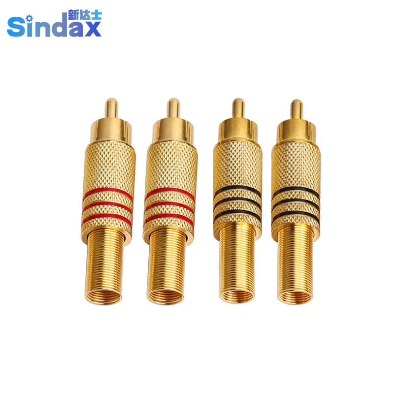 Sindax RCA разъем штепсельная Вилка штекер Matal пружинный Phono аудио RG59 RG58 LMR240 LMR195