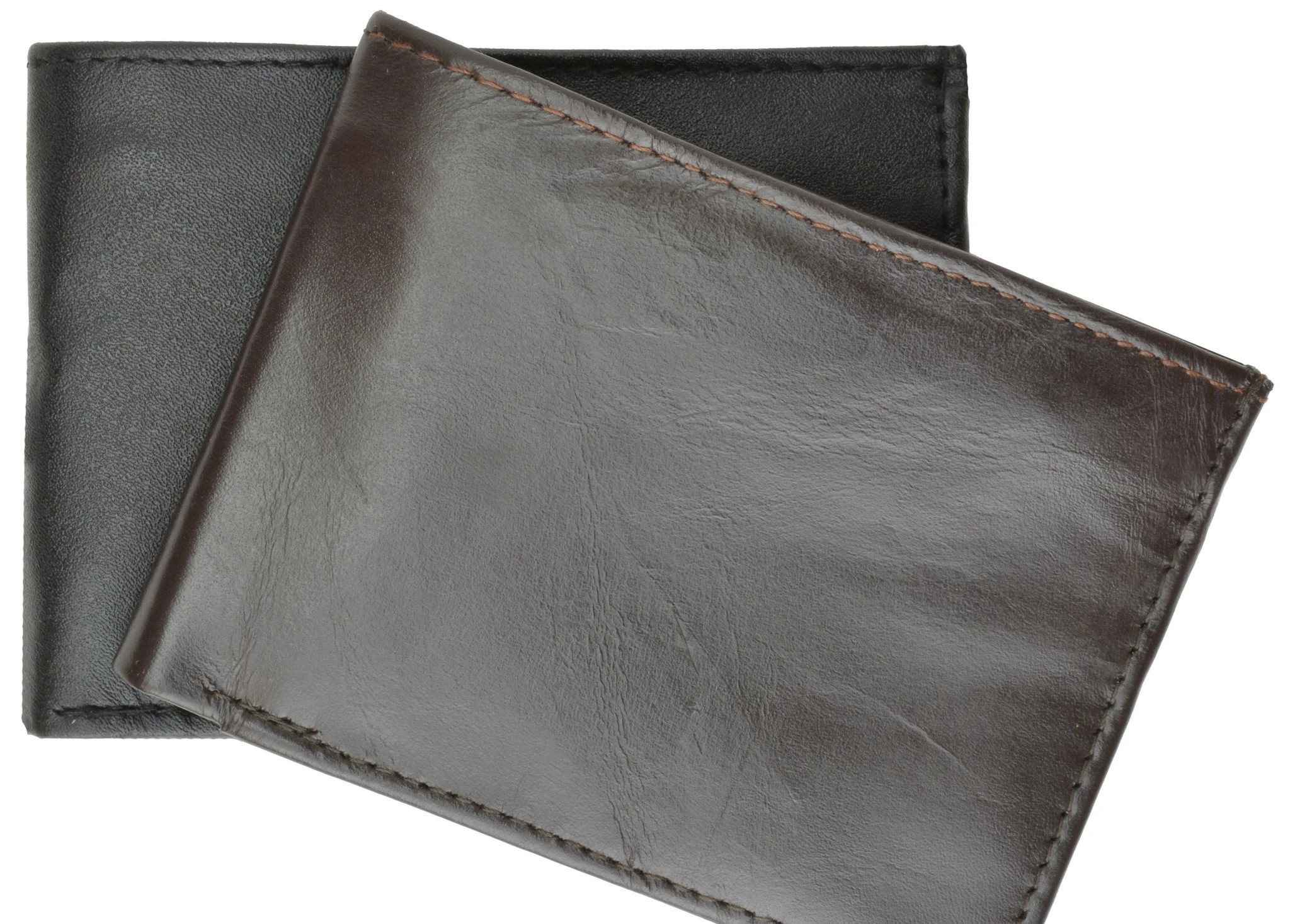 Genuine Leather Simple Bifold ID Card Holder Mens Wallet 1160 (2)