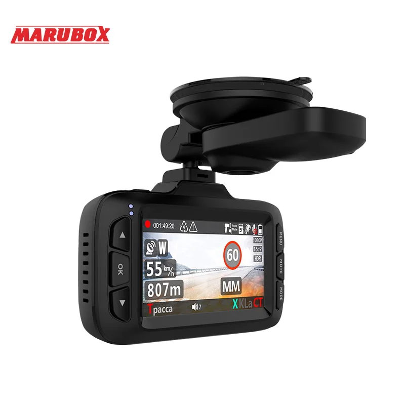 

Marubox M650R car dvr radar detector gps 3 in 1 Signature HD1296P 170 Degree Angle Russian Language Video Recorder logger