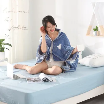 

Creative Air Condition Polyester Blanket Multifunction Winter Flannel Shawl Blanket Wearable SofaMat Thick Warm Soft 100x140cm