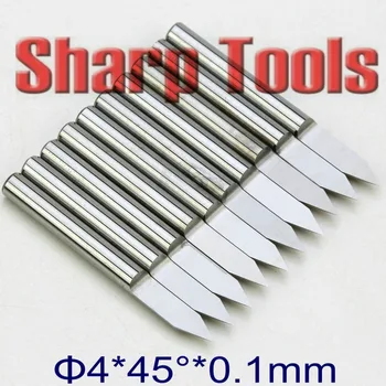 

45 Degree 4x0.1mm Flat End Mill Carbide Micro PCB CNC Engraving Tools Bit for 3D Wood Carving V Milling Cutter Router Bit Knife