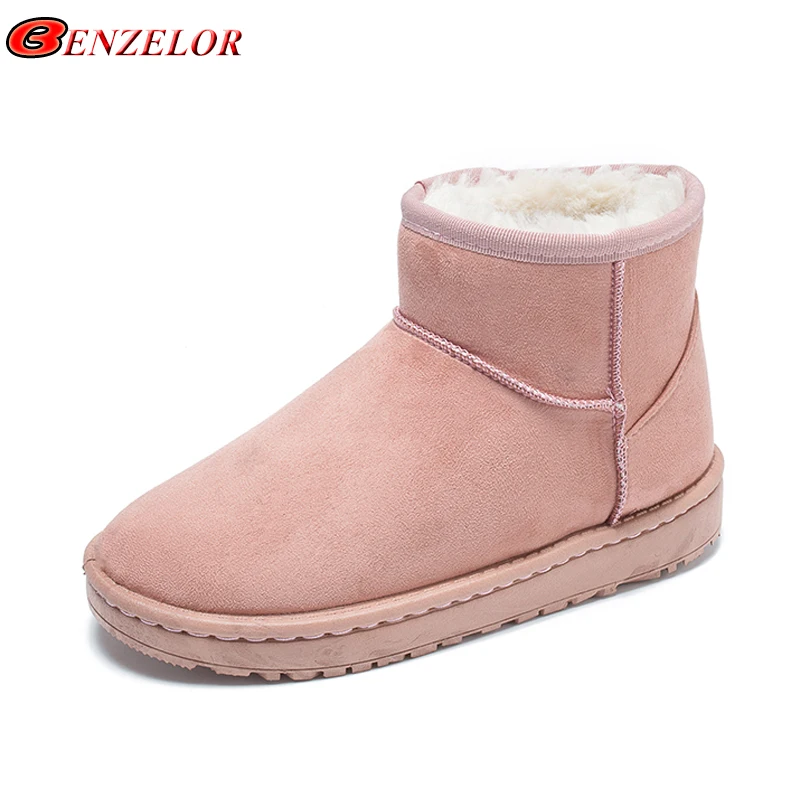 

BENZELOR 2018 Winter Snow Boots Women Shoes Woman New Warm Plush Velvet Fashion Femme Ladies Ankle Boot Booties Chaussure V-16-1